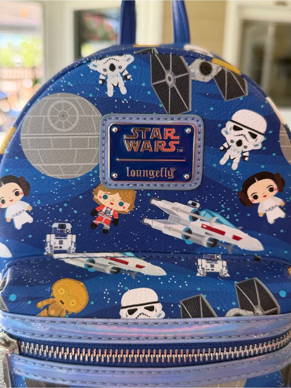 Loungefly Star Wars Blue Character Mini Backpack with Multicolor Accents